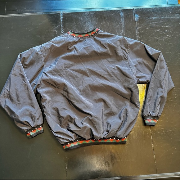 Vintage Terry Martin Medium Oversized Wide Windbreaker Tribal Print Black Red - Picture 6 of 9